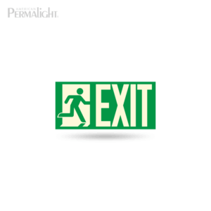 Photoluminescent Combined Signage, Man Running No Arrows, 7-inch Letters