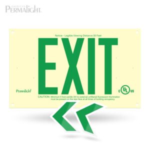 Permalight Rigid PVC Plastic EXIT Sign, Unframed, 6-inch Green Lettering