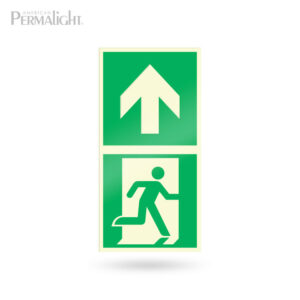 Man Running Directional Floor Marker, Self-Adhesive, Photoluminescent (2 in x 4 in)